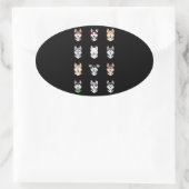Husky Gift | Funny Siberian Husky Emoji Ovale Sticker (Tas)