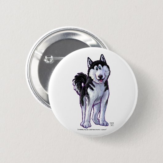 Husky Gifts & Accessoires Ronde Button 5,7 Cm (Voorkant /achterkant)