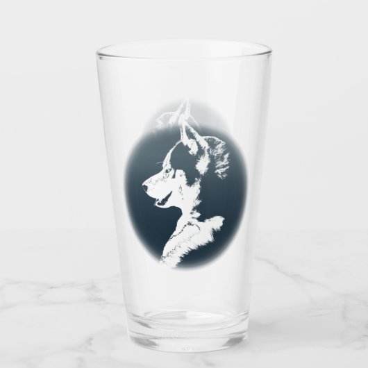 Husky Glasses Siberian Husky Pup Glass Personalise Glas (Voorkant)