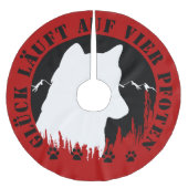 Husky-Glück läuft auf vier Pfoten Kerstboom Rok (Voorkant)