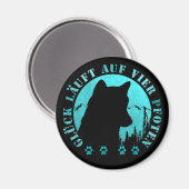 Husky - Glück läuft auf vier Pfoten Magneet (Voorkant / Achterkant)