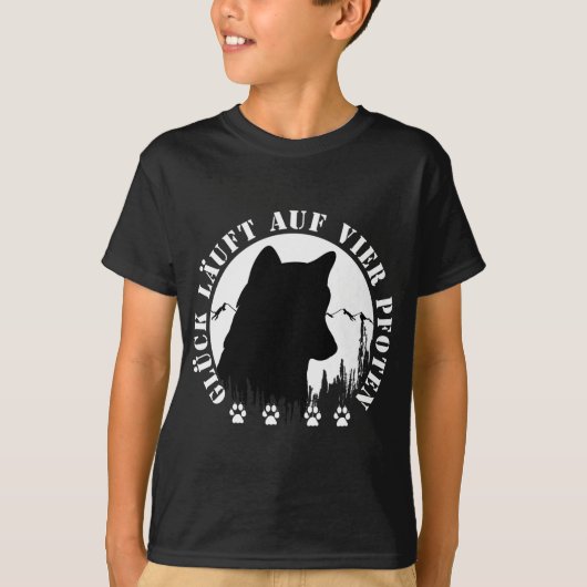 Husky-Glück läuft auf vier Pfoten T-Shirt (Voorkant)