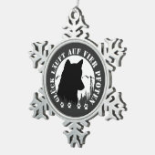 Husky-Glück läuft auf vier Pfoten  Tin Sneeuwvlok Ornament (Rechts)