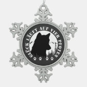 Husky-Glück läuft auf vier Pfoten  Tin Sneeuwvlok Ornament (Voorkant)