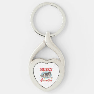 Husky Grandpa Dog Owner Siberian Husky Sleutelhanger