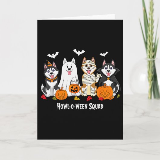 Husky Halloween Howl O Ween Squad  Kaart (Voorkant)