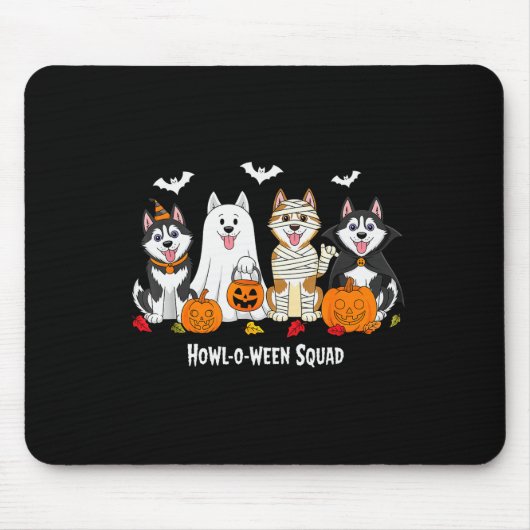 Husky Halloween Howl O Ween Squad Muismat (Voorkant)