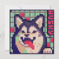 Husky, Happy Birthday, Pixel art, pixelart