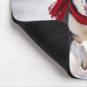 Husky Hardlopen met rode sjaal Muismat (Hoek)