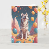 Husky Harmony Birthday Kaart (Gele Bloem)