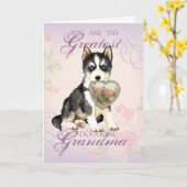 Husky Heart Grandma Kaart (Gele Bloem)