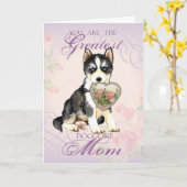 Husky Heart mama Kaart (Gele Bloem)