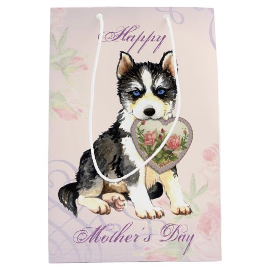 Husky Heart mama Medium Cadeauzakje (Voorkant)