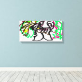 Husky herfst spelen canvas afdruk (Insitu (Houten vloer))