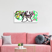 Husky herfst spelen canvas afdruk (Insitu (Woonkamer))