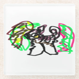 Husky herfst spelen glazen onderzetter