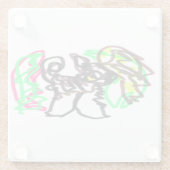 Husky herfst spelen glazen onderzetter (Achterkant)