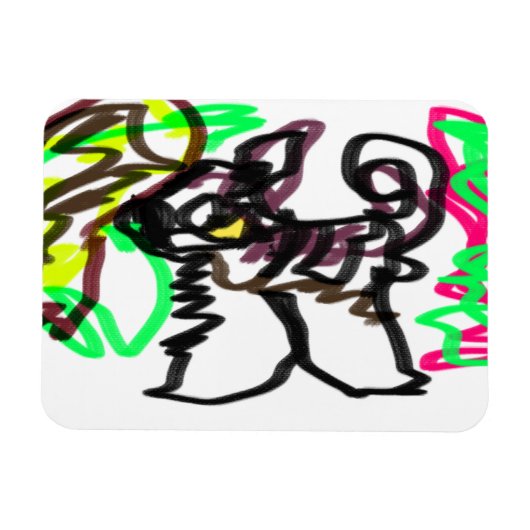 Husky herfst spelen magneet (Horizontaal)