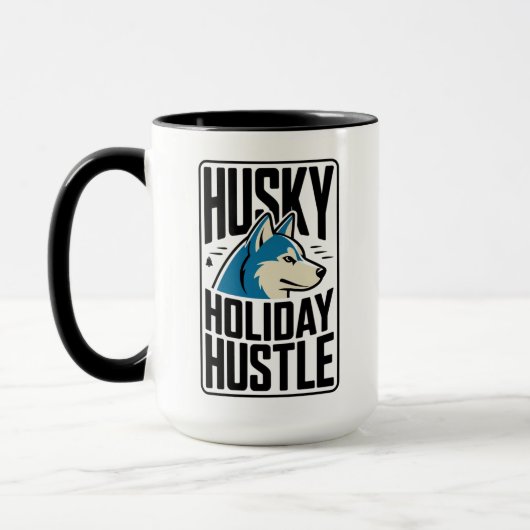 Husky Holiday Hustle Badge Mok (Links)