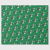 Husky Holiday - Wrapping Paper (groen) Cadeaupapier (Vlak)