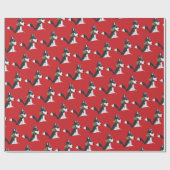Husky Holiday - Wrapping Paper (rood) Cadeaupapier (Vlak)
