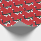 Husky Holiday - Wrapping Paper (rood) Cadeaupapier (Hoek)