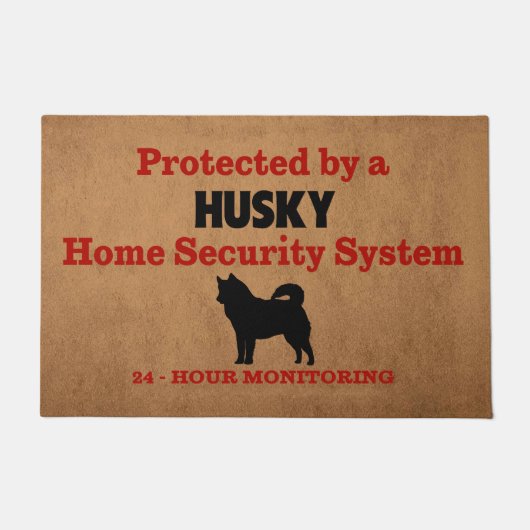 Husky Home Security 24-uurs Hondenliefhebbers voor Deurmat (Voorkant)