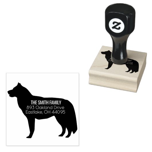 Husky hond adresstempel rubberstempel (Gestempeld)