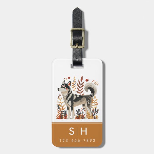 Husky-hond bagage label (Voorkant verticaal)