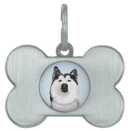 Husky hond Bone Pet Tag Huisdieren Naamplaatje