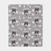 Husky Hond, Grijs Gepersonaliseerde Naam Herhalen Fleece Deken (Voorkant)