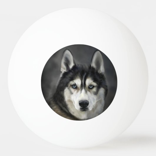 Husky Hond Grote Hond Dier Huisdier Pingpongbal (Voorkant)
