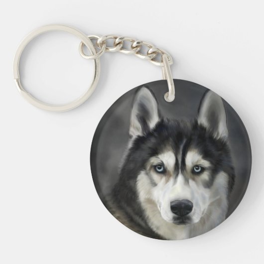 Husky Hond Grote Hond Dier Huisdier Sleutelhanger (Voorkant)