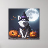 Husky Hond Halloween Avontuur Moonlit Magic Spooky Canvas Afdruk (Voorkant)