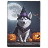 Husky Hond Halloween Avontuur Moonlit Magic Spooky Klembord (Achterkant)