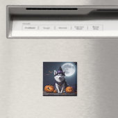 Husky Hond Halloween Avontuur Moonlit Magic Spooky Magneet (Insitu (Vaatwasser))