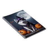 Husky Hond Halloween Avontuur Moonlit Magic Spooky Notitieboek (Rechterzijde)