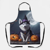 Husky Hond Halloween Avontuur Moonlit Magic Spooky Schort (Voorkant)