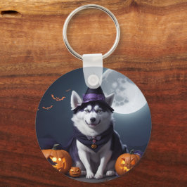 Husky Hond Halloween Avontuur Moonlit Magic Spooky Sleutelhanger