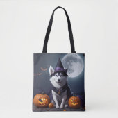 Husky Hond Halloween Avontuur Moonlit Magic Spooky Tote Bag (Voorkant)