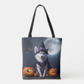 Husky Hond Halloween Avontuur Moonlit Magic Spooky Tote Bag (Achterkant)