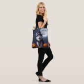 Husky Hond Halloween Avontuur Moonlit Magic Spooky Tote Bag (Op model)