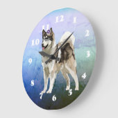Husky Hond, Husky Art Wall Clock Grote Klok (Hoek)