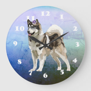 Husky Hond, Husky Art Wall Clock Grote Klok