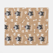 Husky hond, kameel gepersonaliseerde naam herhalen fleece deken (Voorkant (Horizontaal))