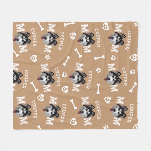 Husky hond, kameel gepersonaliseerde naam herhalen fleece deken (Voorkant (Horizontaal))