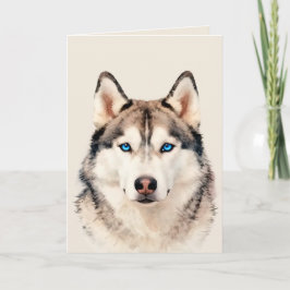 Husky-hond kunst ontwerp kaart