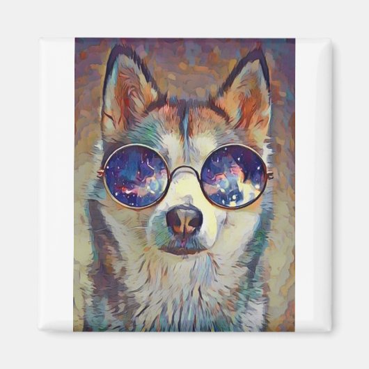 Husky hond! magneet (Voorkant)
