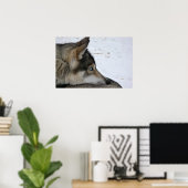 Husky hond met blauwe ogen poster (Thuiskantoor)