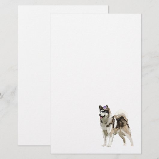 Husky hond met zonnebril Stationery Briefpapier (Voorkant / Achterkant)